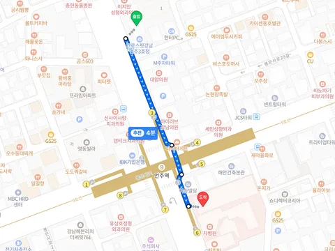 강남차병원 주차장 약도